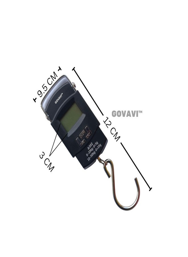 GOVAVI™ Digital weighing scale Portable luggage scale Stainless steel hook scale Electronic hanging scale LCD display scale Fishing scale Factory use scale 50kg capacity scale - Image 2